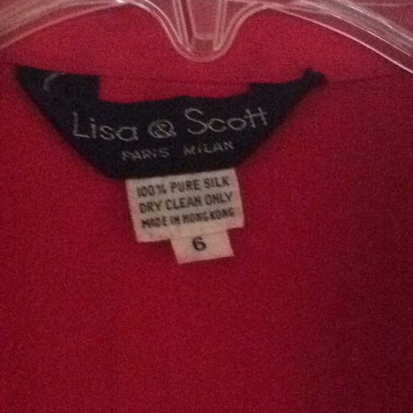 💄Lipstick❤️Red Silk Lisa Scott Blouse - Picture 1 of 5
